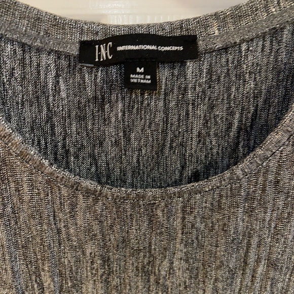 INC Silver Black Top New size Medium - Picture 7 of 9
